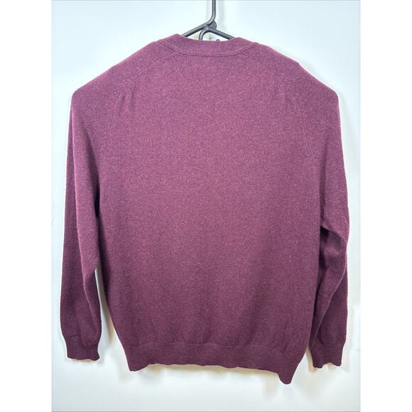 L L Bean Lambswool Cardigan XL Burgundy Heritage Grandpa Academia Pockets - Picture 2 of 14